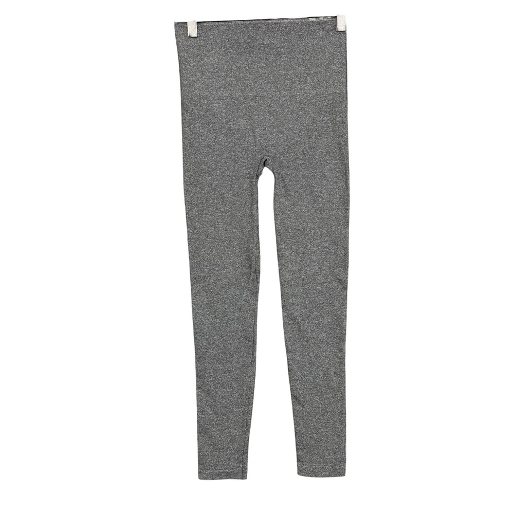 Spanx Seamless Leggings Womens Medium Gray High Waisted Heathered Crop 25" Insm